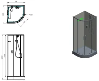 Душевая кабина Aquanet Passion Evo R White 281961 80x80 см профиль белый стекло прозрачное